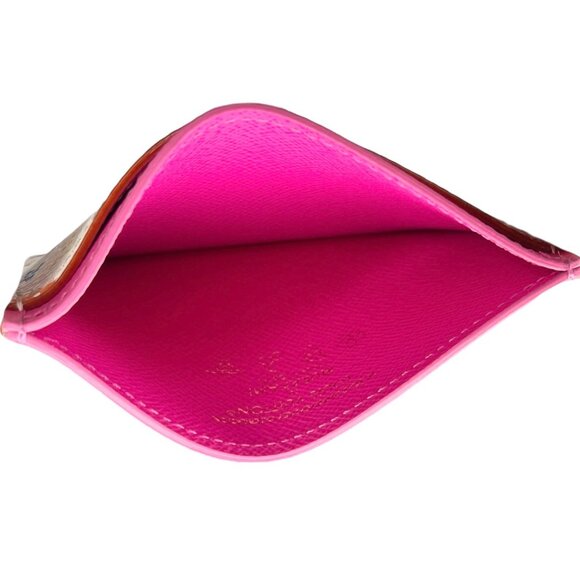 NEW LOUIS VUITTON LV X TM Monogram Multicolor Card Holder Wallet Pink FULL SET - Picture 7 of 8
